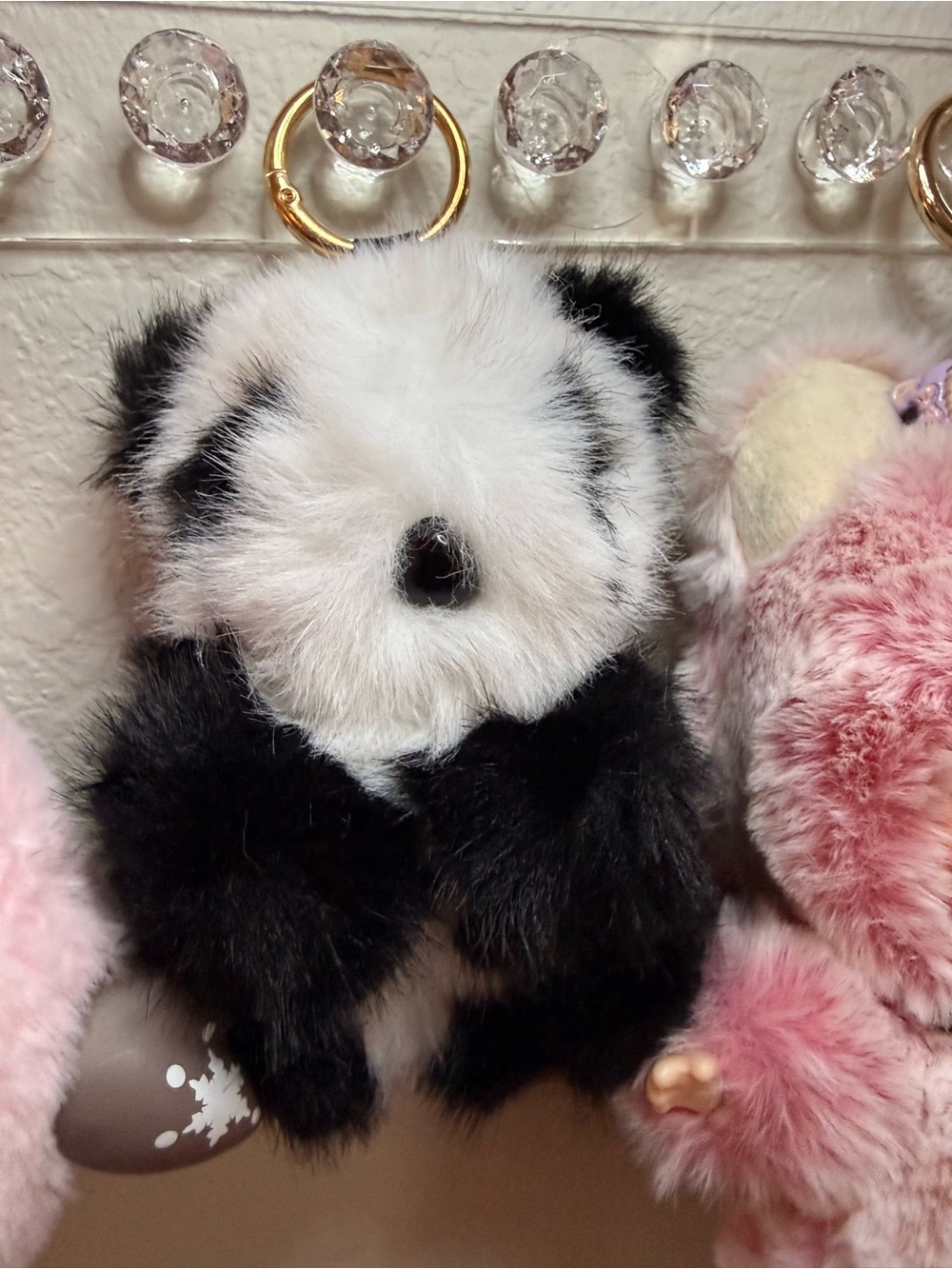 Black & White Plush Panda Keychain Charm Accessories